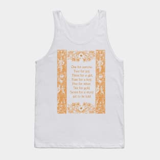 Raven Poem Gothic Nursery Rhyme Gold Gothic Frame Tank Top